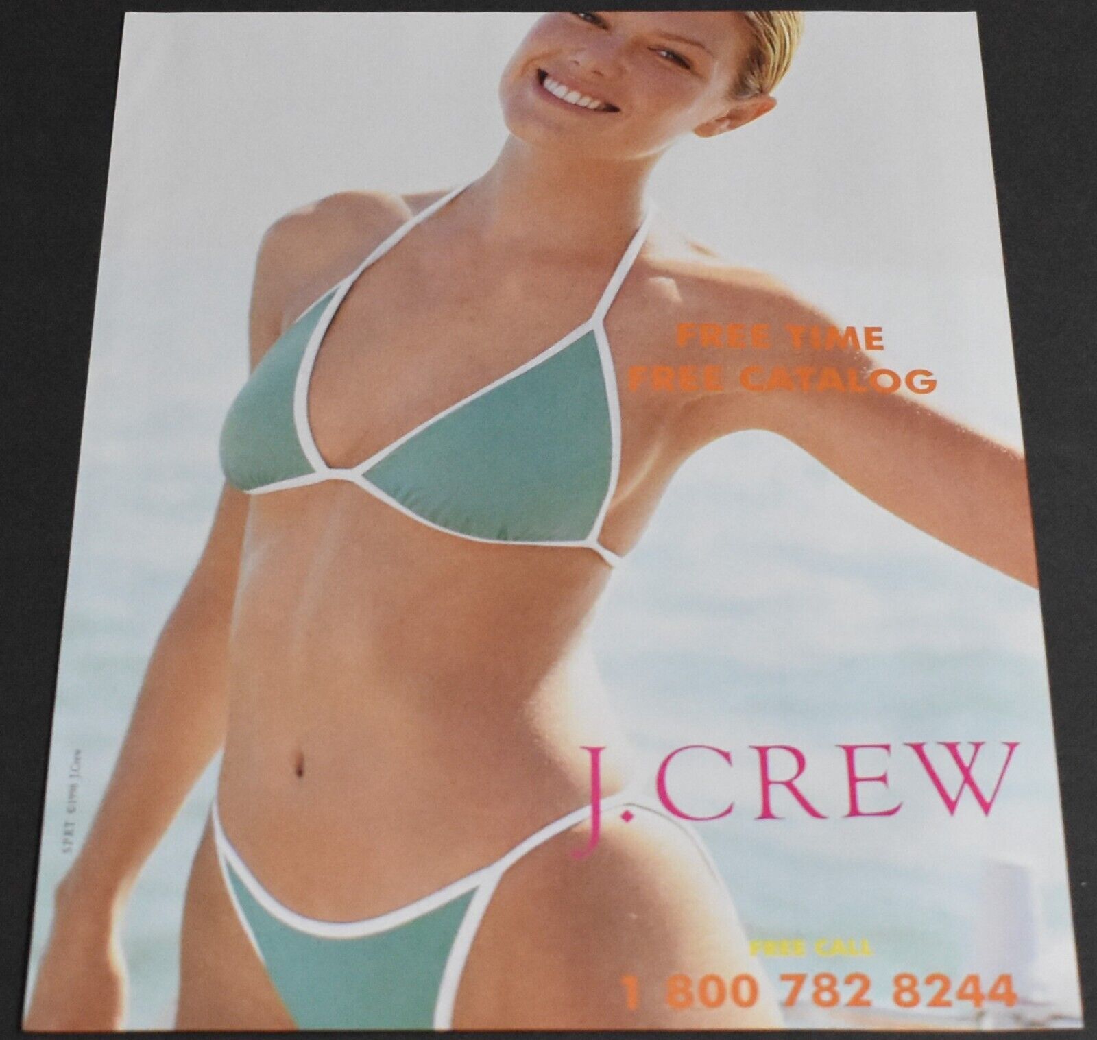 1998 Print Ad Sexy J Crew Swimwear Bikini Bathing Suit Blonde Lady Beauty art