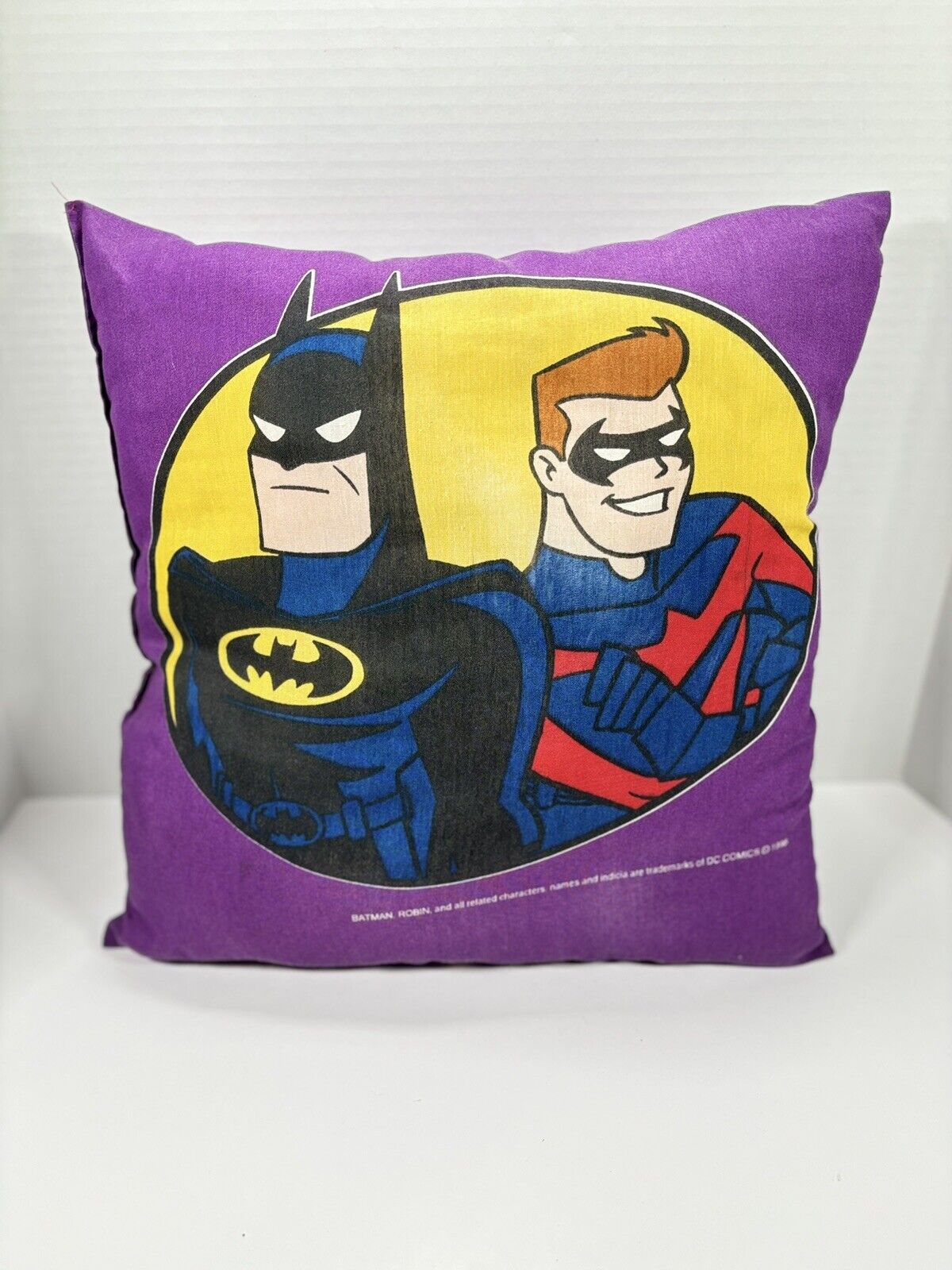 1996 Vintage Batman and Robin Throw Pillow Mr. Freeze DC Comics Rare Find