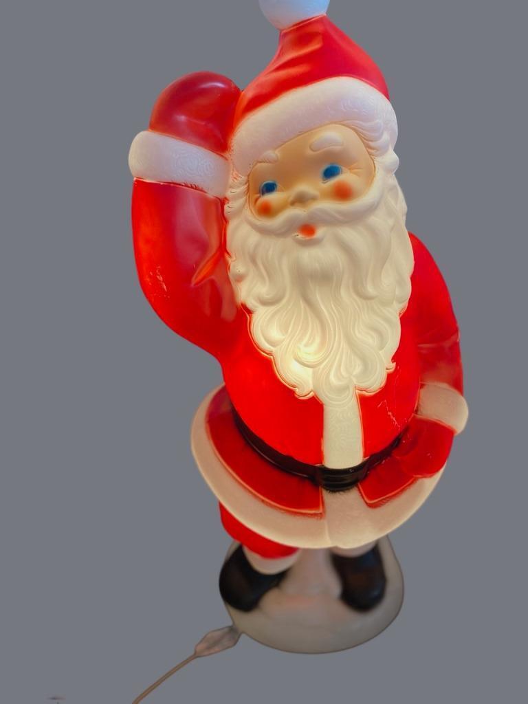 Vintage Empire Waving Santa Claus 40” Blow Mold Light Works