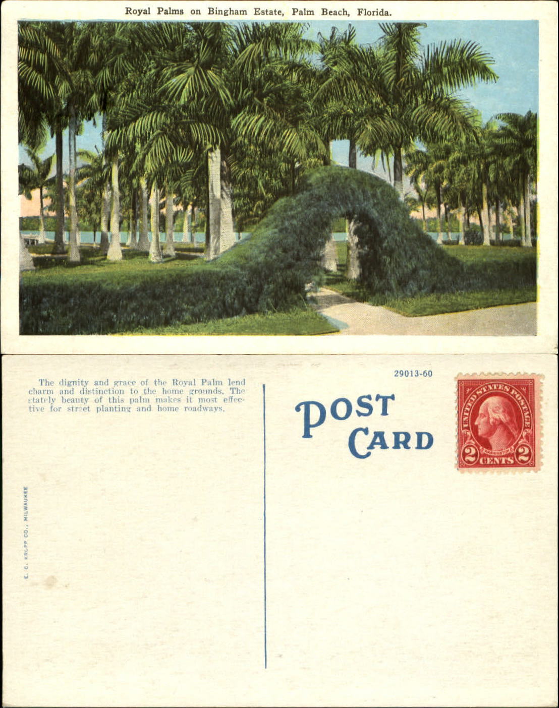 Royal Palms on Bingham Estate Palm Beach FL Florida arched hedge 1920s