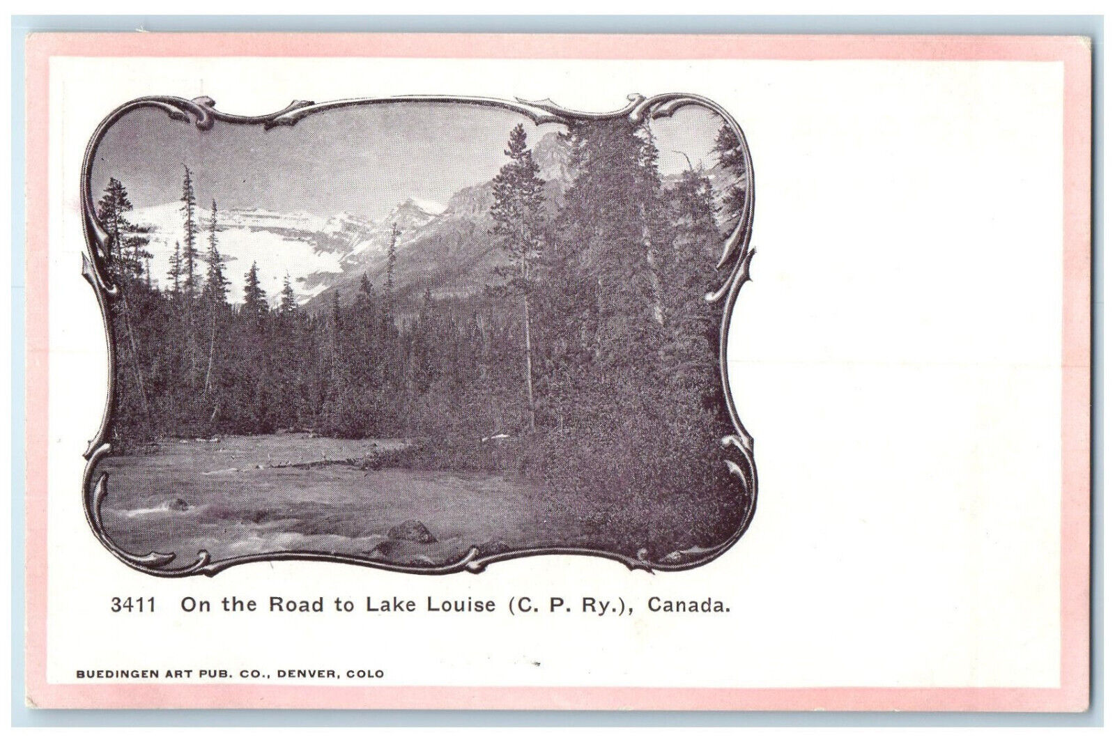 c1905 On The Road to Lake Louis (C.P.Ry) Canada Posted Antique Postcard