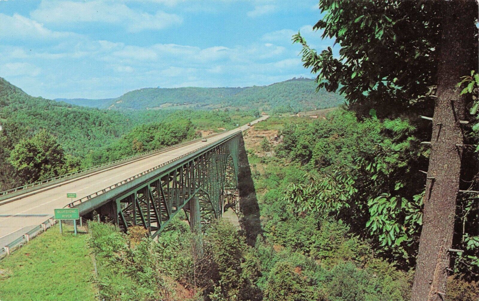 Postcard Charlton Bridge over Bluestone Gorge on West Virginia Turnpike