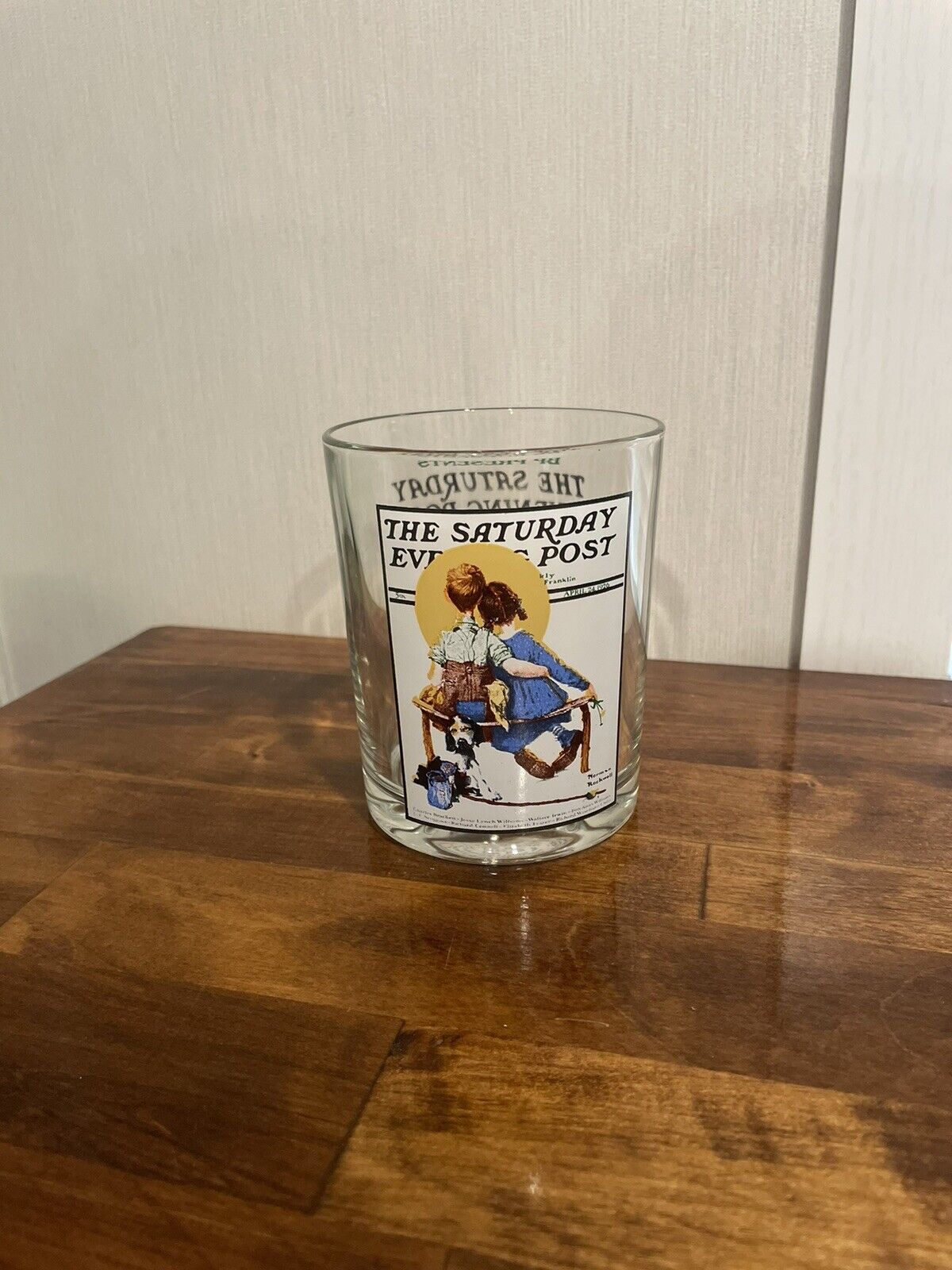 Norman Rockwell The Saturday Evening Post Glass Tumbler Tackled