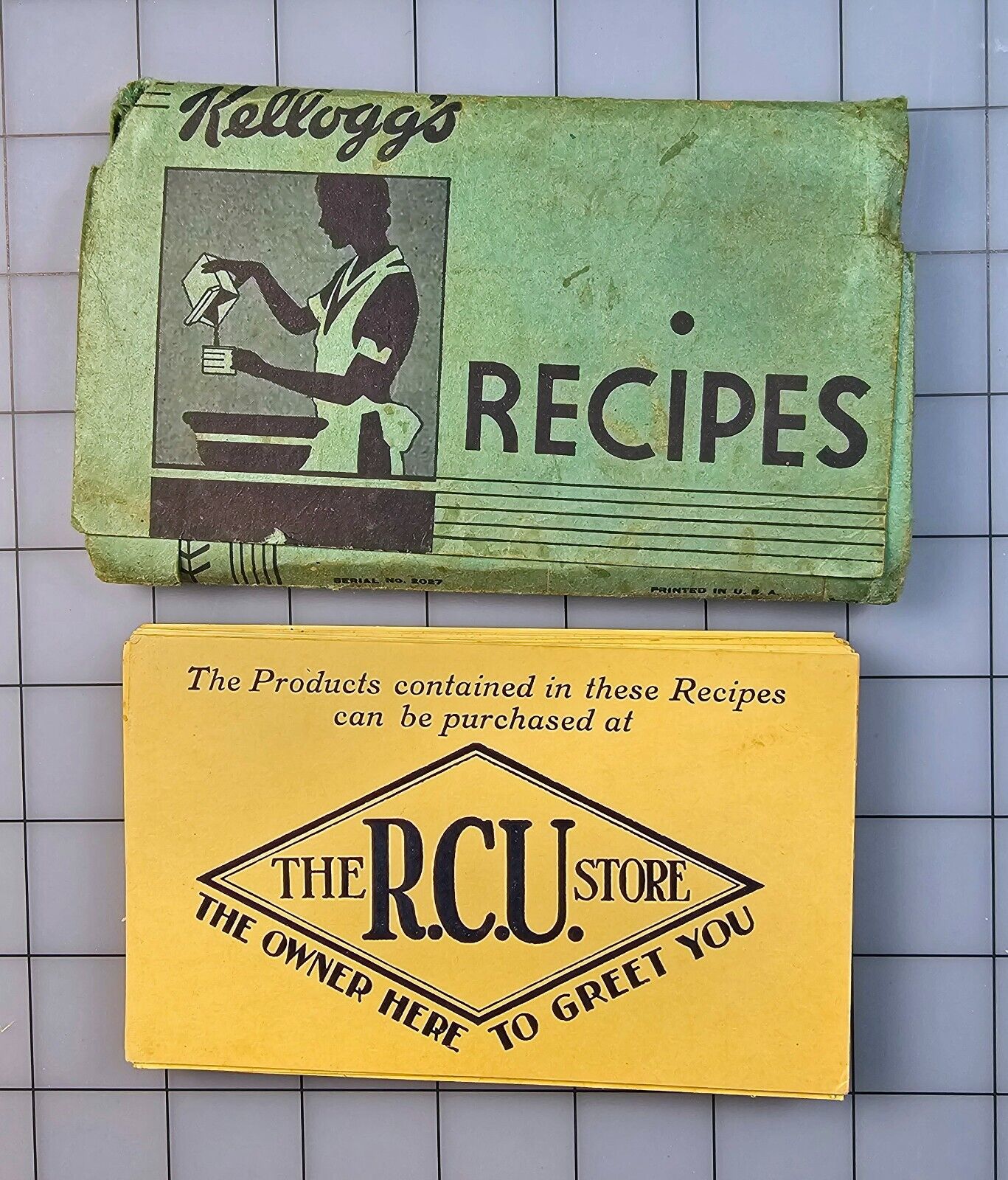 Kellogg's Recipes 25 Cards serial no 2027 circa 1930 -35 The RCU Store