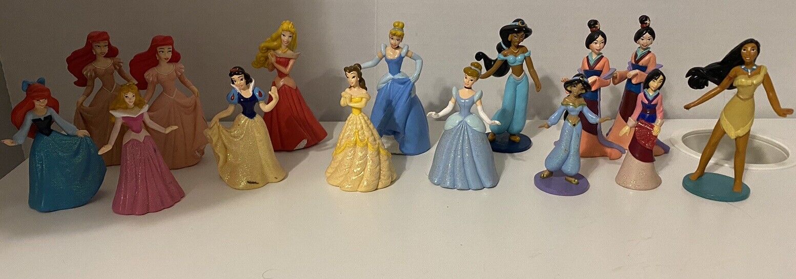 Disney Store Disney Princess Figurine Set Of Cake Toppers - Lot Of 15