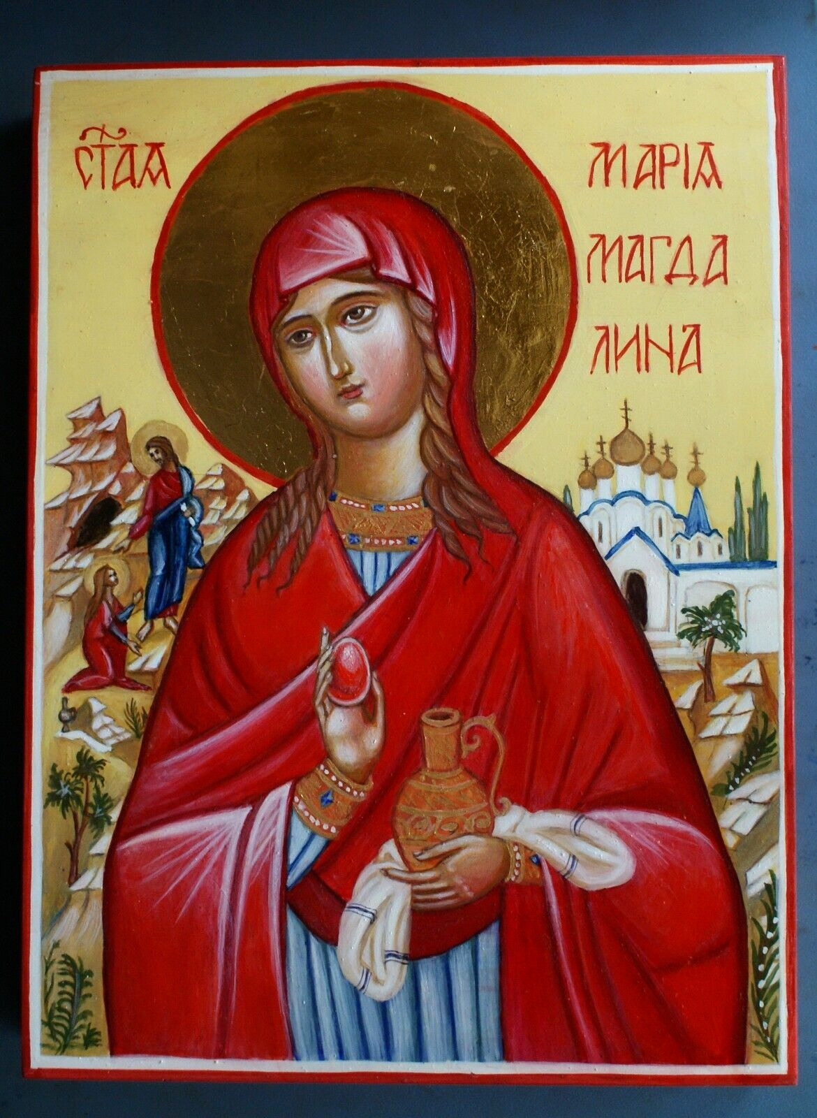 Orthodox icon to ORDER  of St. Mary Magdalene, handmade.