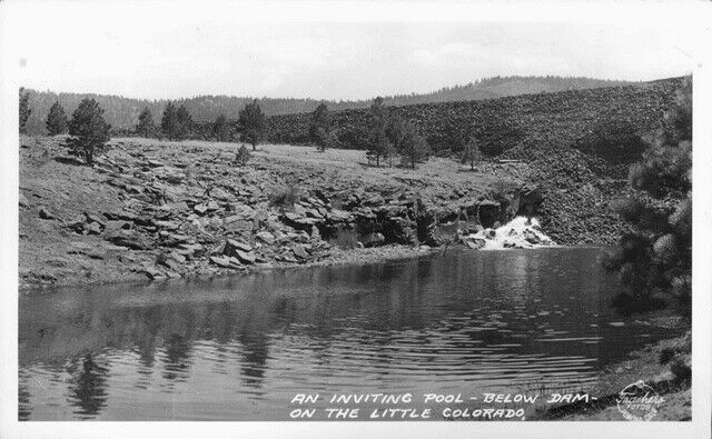 An Inviting Pool - Below Dam - on the Little Colorado 1950s OLD PHOTO