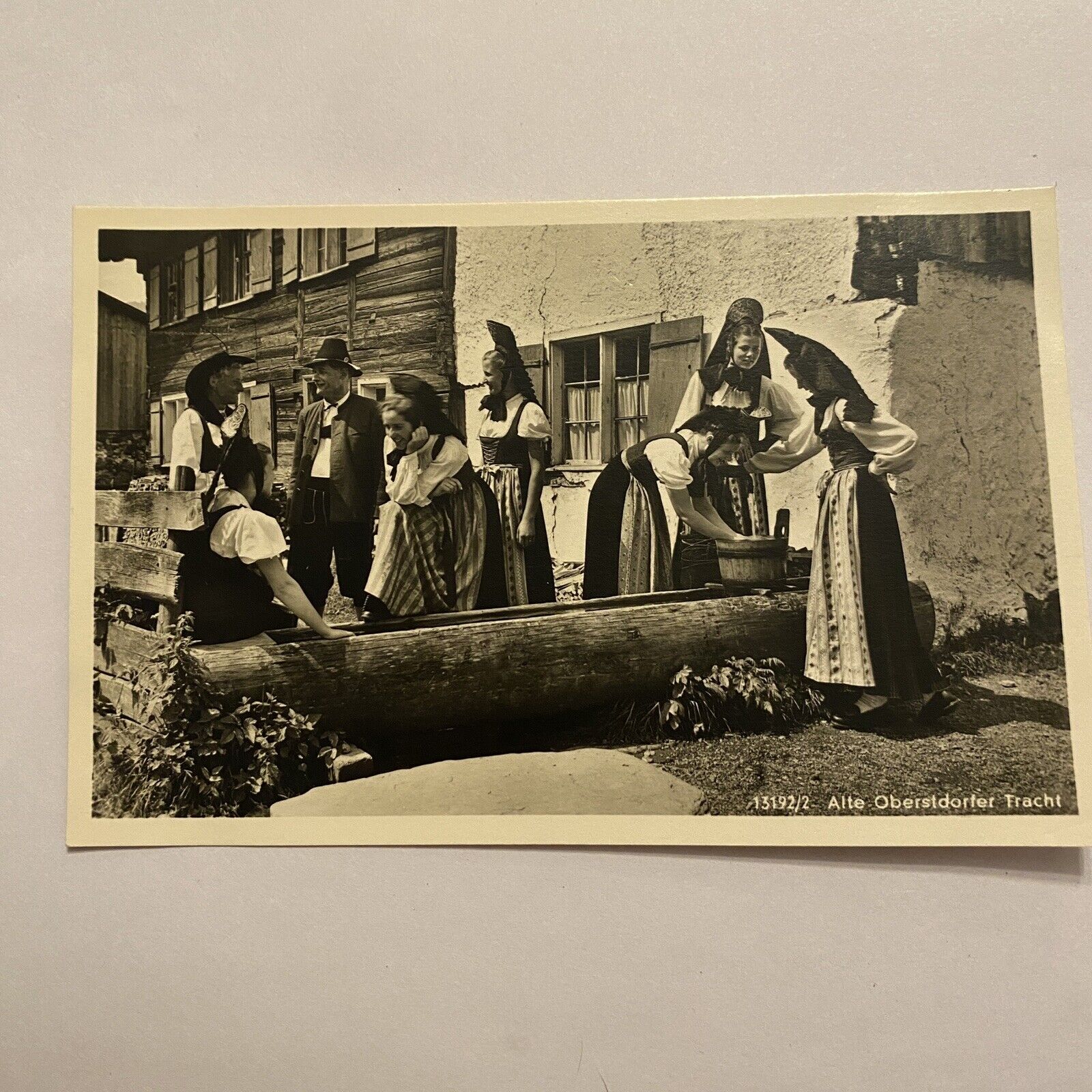 Alte Oberstdorfer Tracht Postcard B/W Unposted German Costumed Women VTG c1950’s