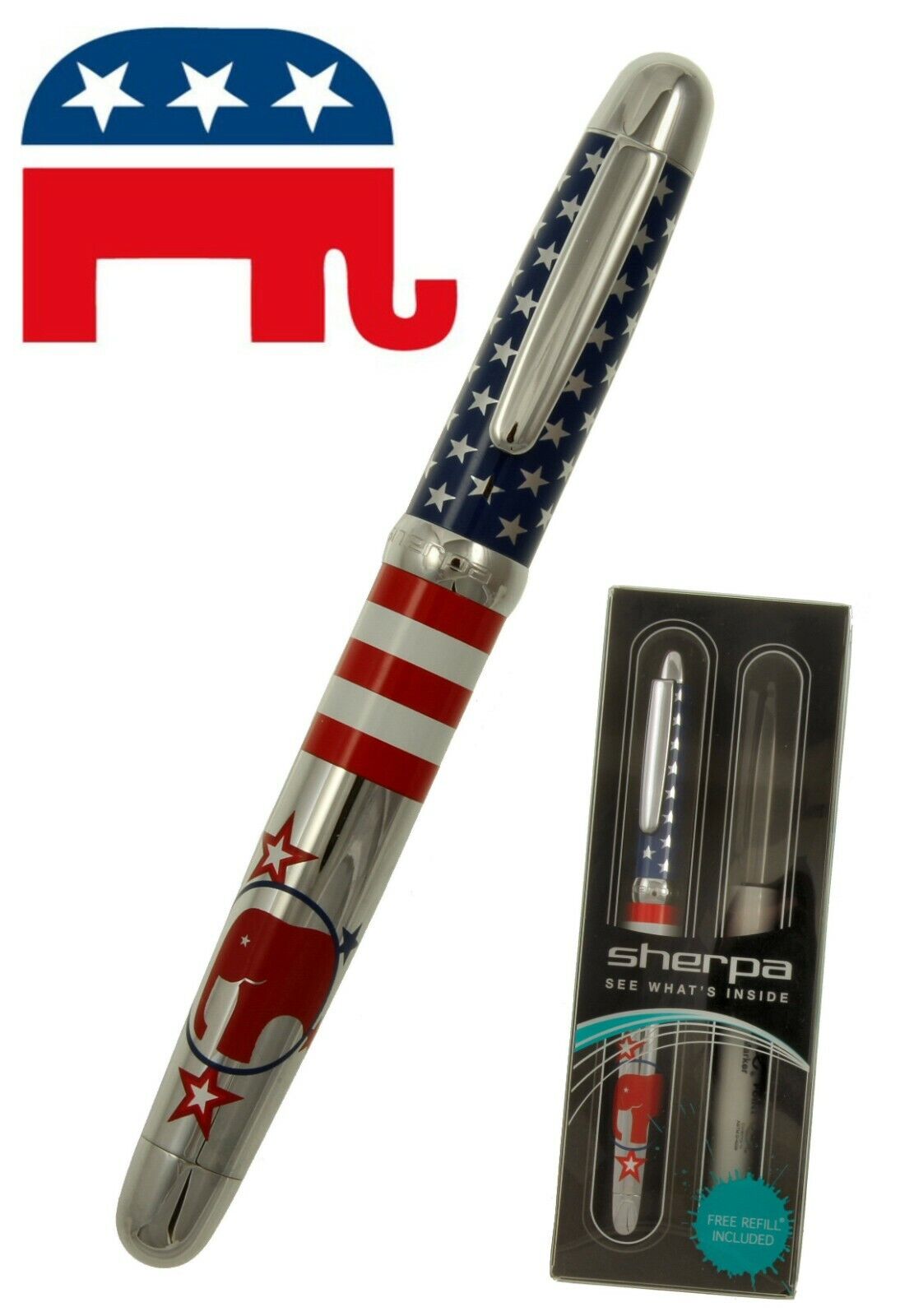 Sherpa Political Series Pen Holder #9697 Republican With Sharpie Insert