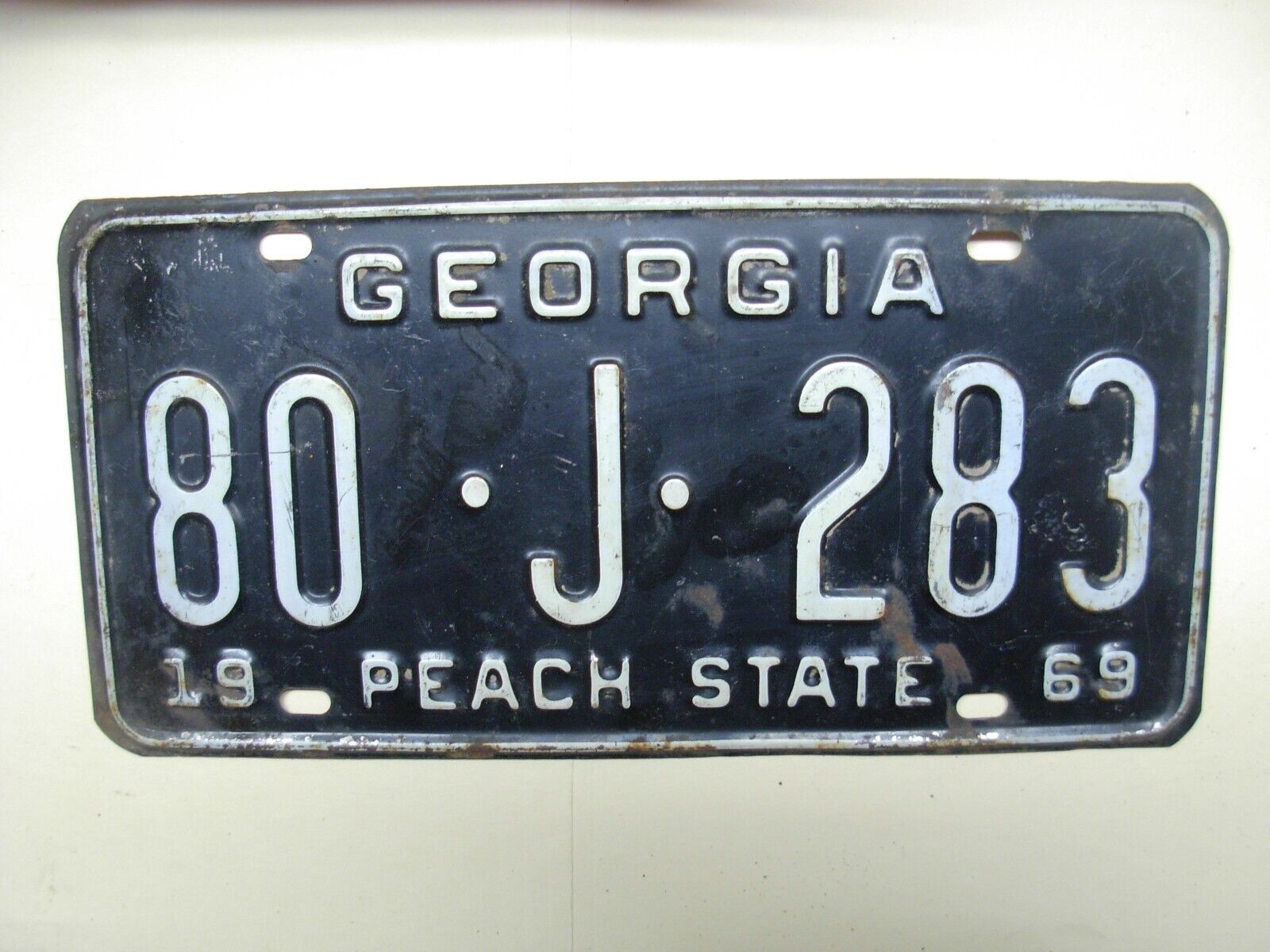 GEORGIA LICENSE PLATE  1969  80.J.283 SEE PHOTO FOR CONDITION