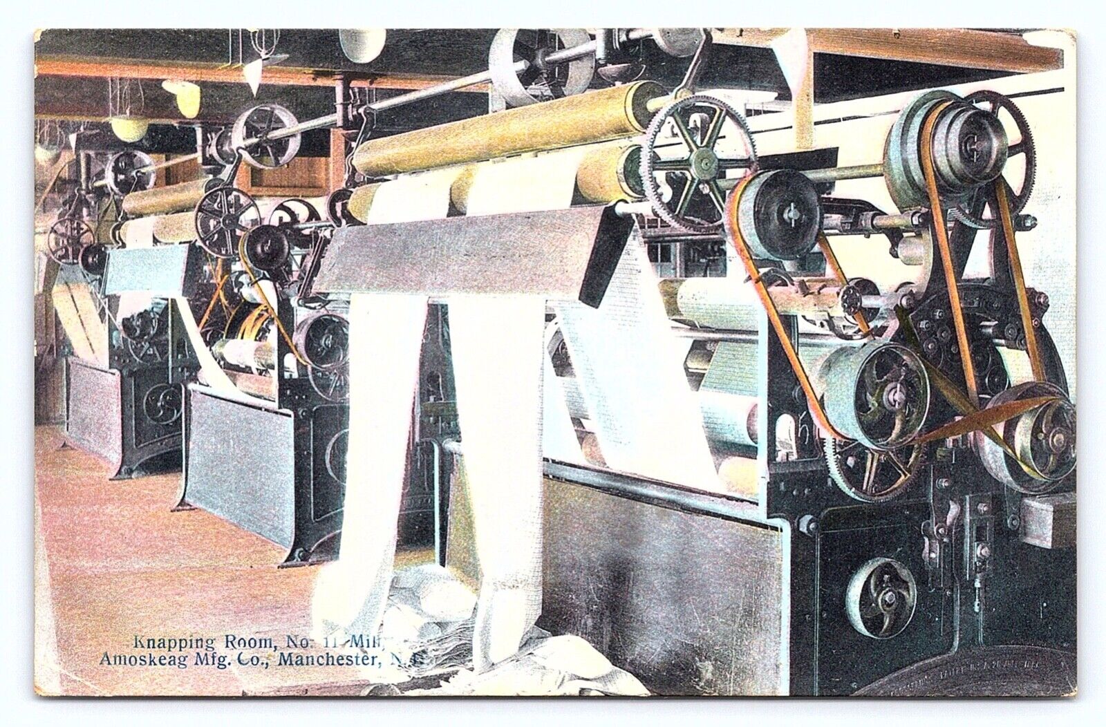 Manchester NH 1912 Knapping Room Amoskeag Mfg Mill No 11 Factory Postcard D26