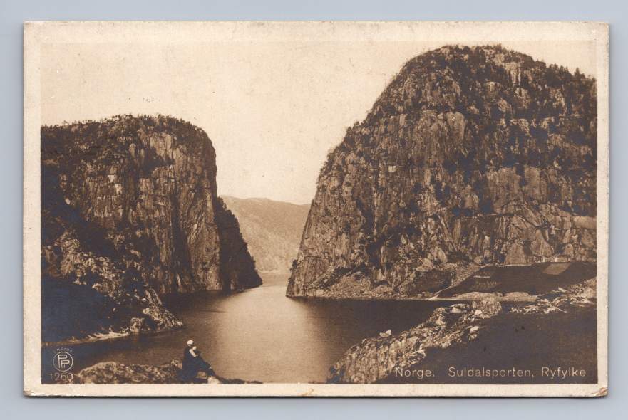 Suldalsporten Norway RPPC Antique Fjord Photo Cover to Welfare Island NYC 1922