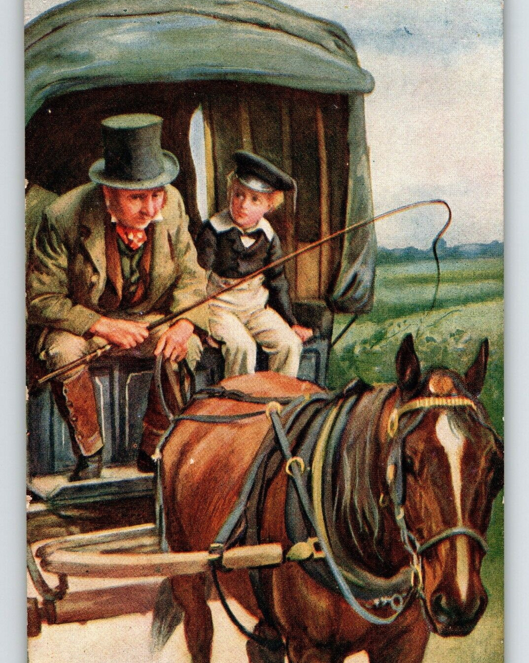 Charles Dickens Raphael Tuck Postcard 3406 David Copperfield Barkis Horse Coach