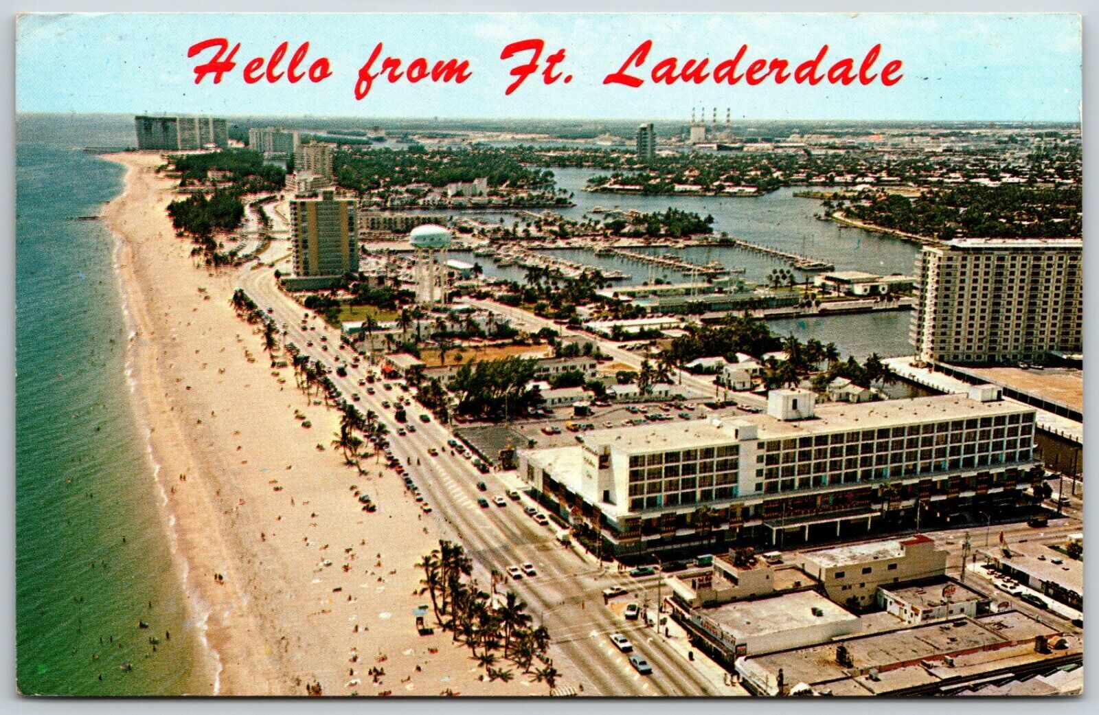 Hello from Ft. Lauderdale, Aerial View, Florida - Postcard