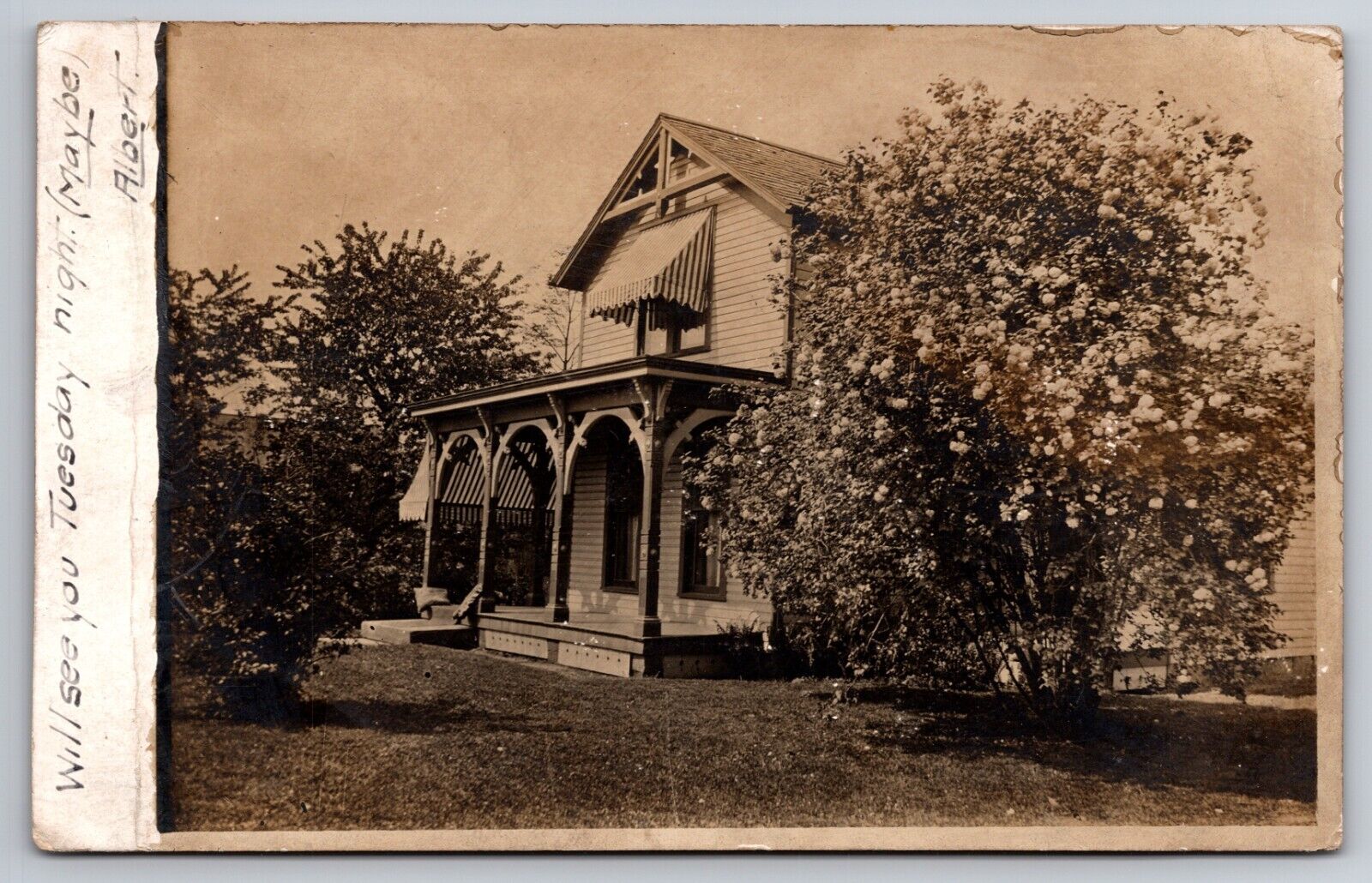 House in Willow Township Cuyahoga County Cleveland Ohio 1907 Real Photo RPPC