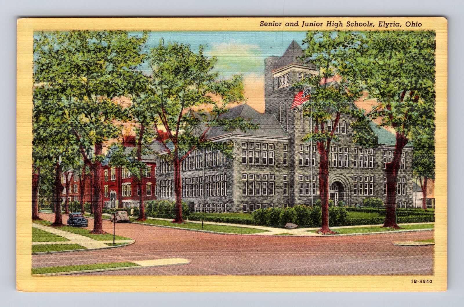 Elyria OH-Ohio, Senior and Junior High Schools, Antique Vintage Postcard