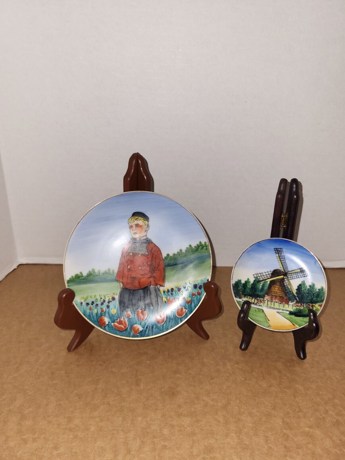 Two Plates Handpainted Featuring Holland Scenes