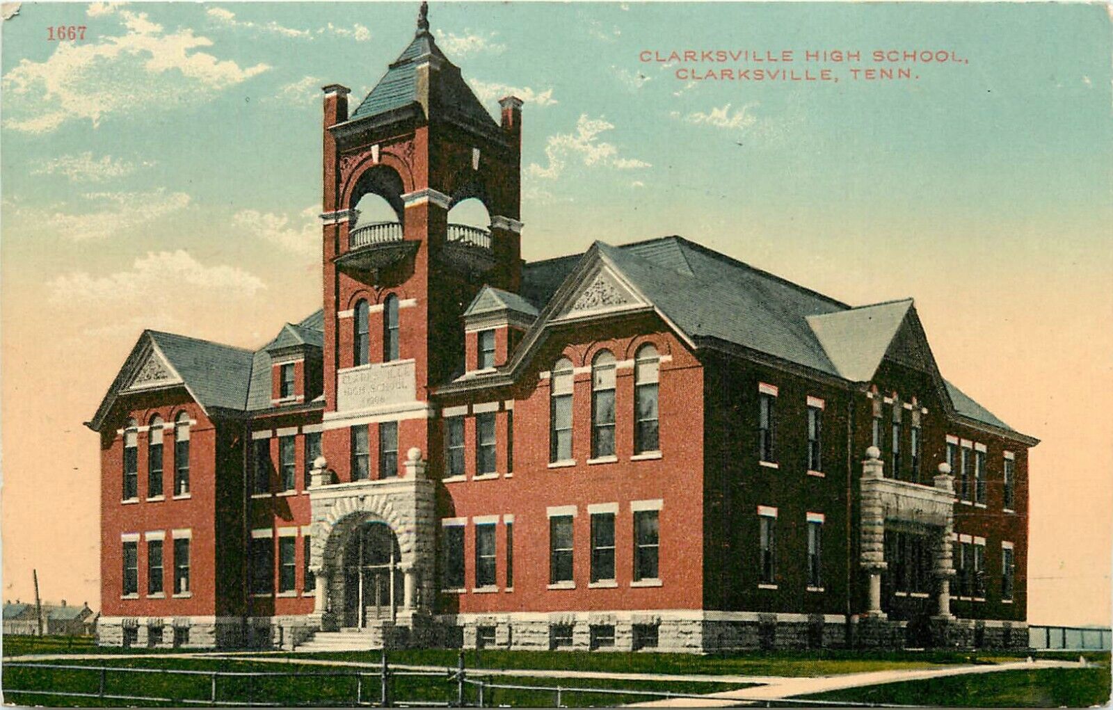 1911 Clarksville High School, Clarksville, Tennessee Postcard