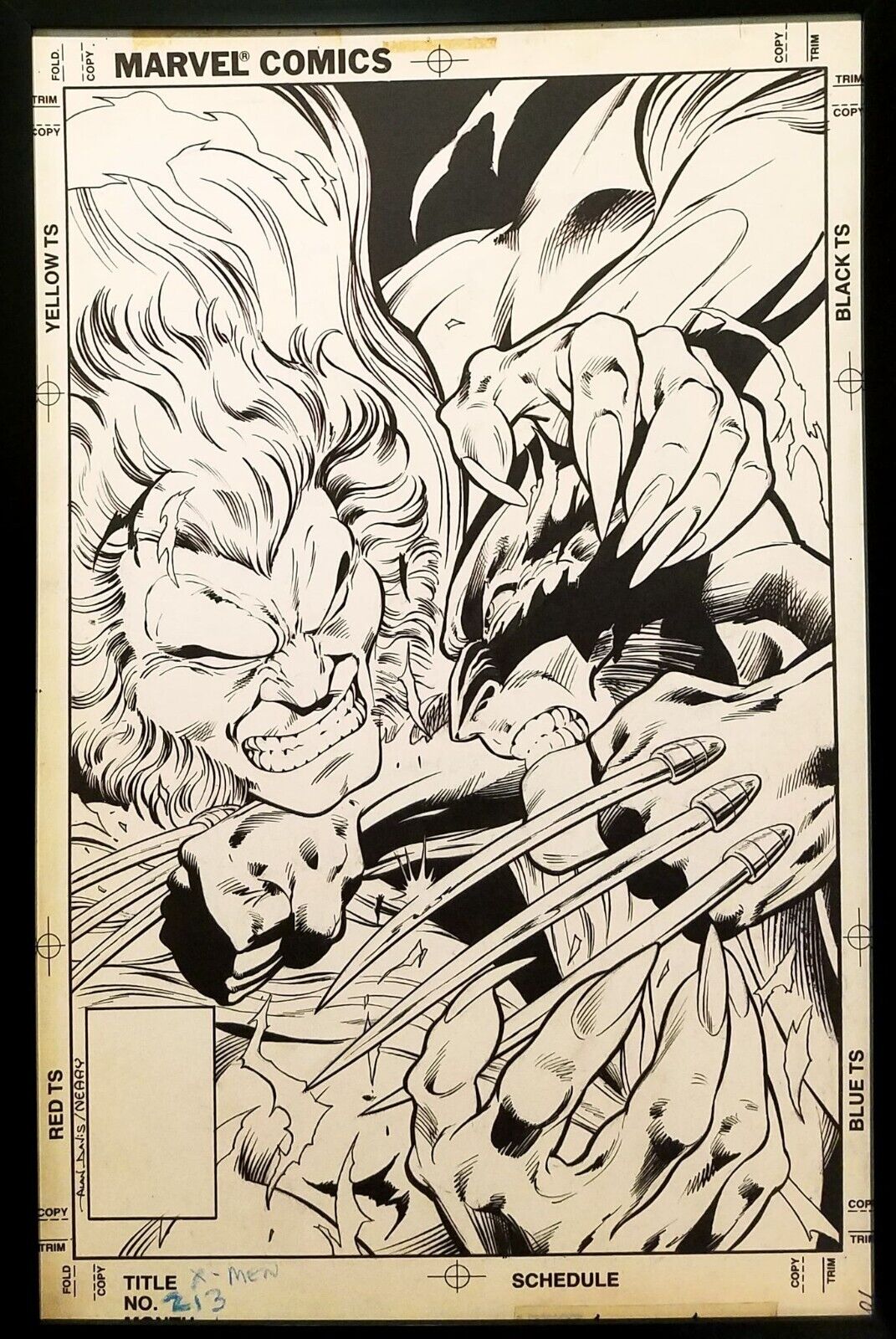 Uncanny X-Men #213 by Alan Davis 11x17 FRAMED Original Art Poster Marvel Comics