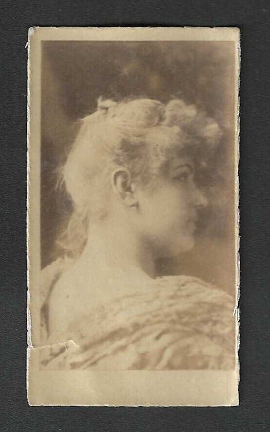 c1880\'s Unknown Tobacco Card - Lillian Russell Back of Neck Pose - Skinned