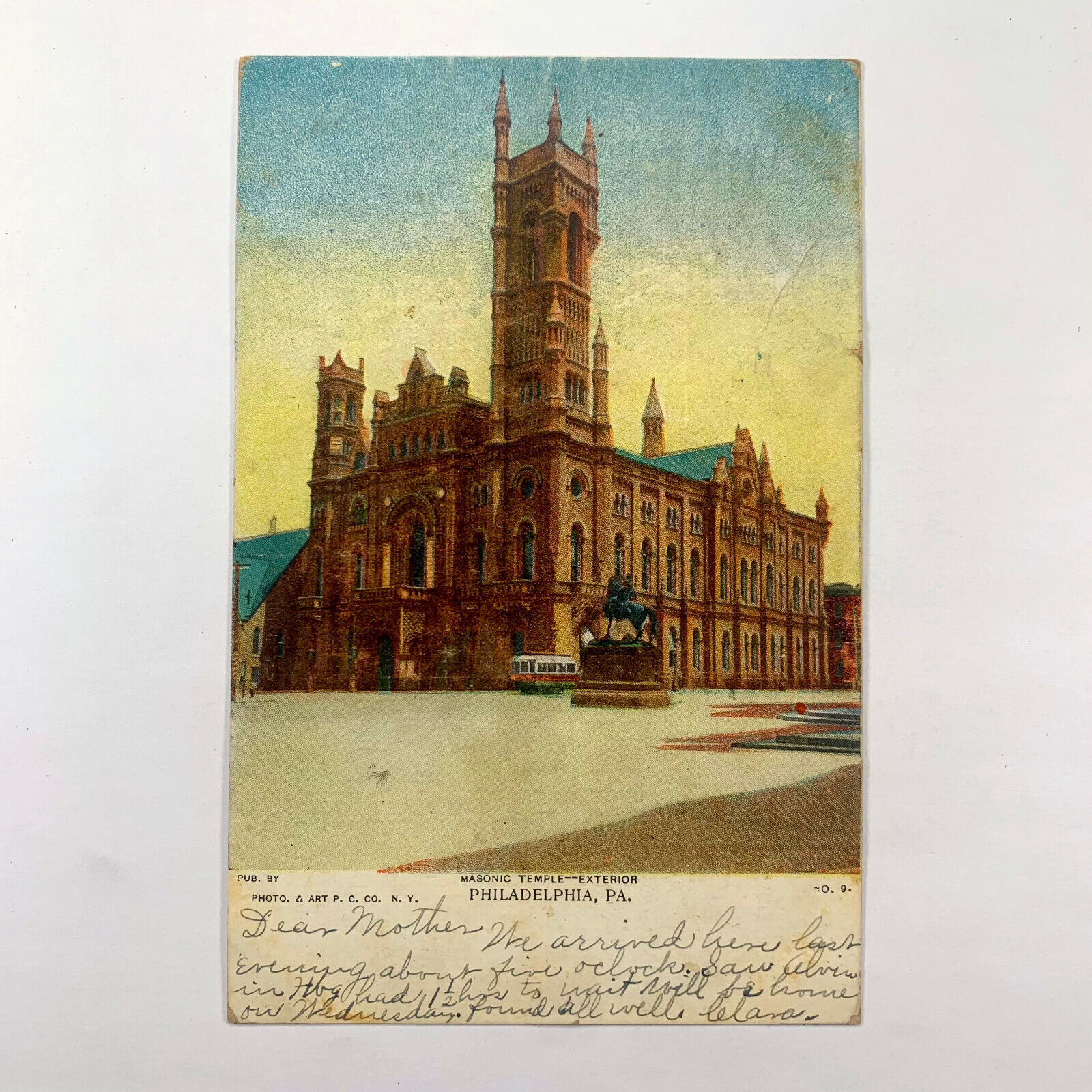 Postcard Pennsylvania Philadelphia PA Masonic Temple 1906 Posted Undivided