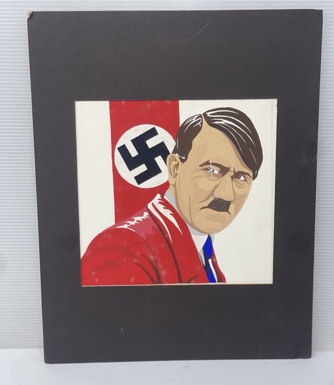 Historical German WW2 The Führer Portrait Vtg Art (Handmade)