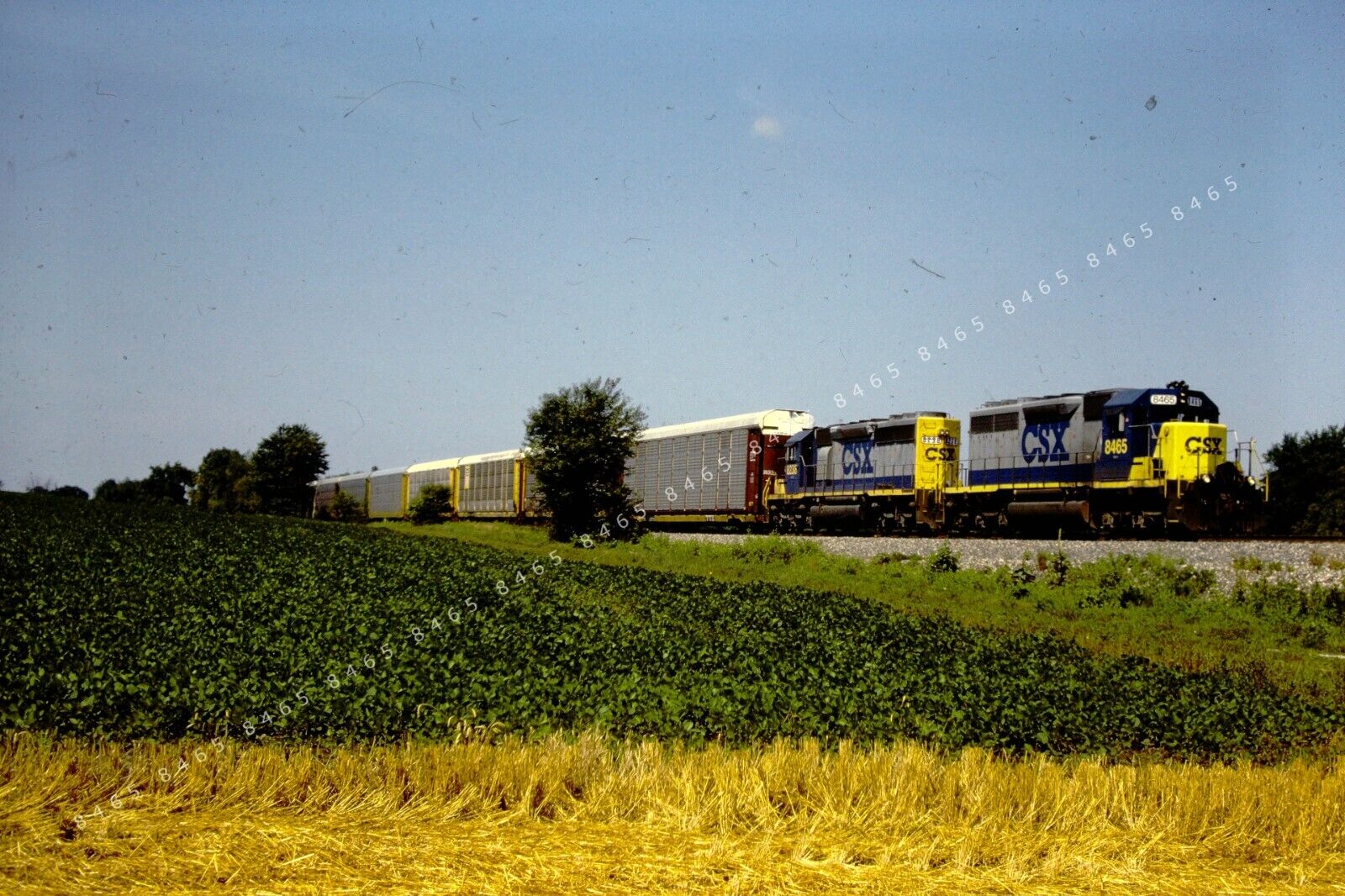 ORIGINAL RAIL  SLIDE CSX 8465 ➖ CSXT train at New London, OH