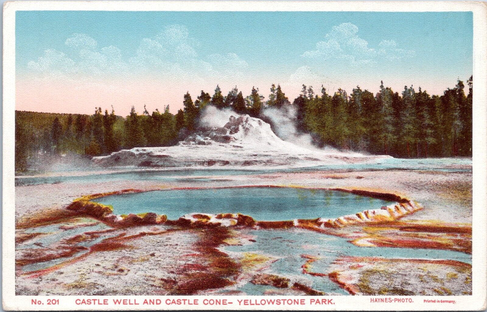 Castle Well, Castle Cone, Yellowstone Park, Wyoming - Haynes Photo Postcard 201