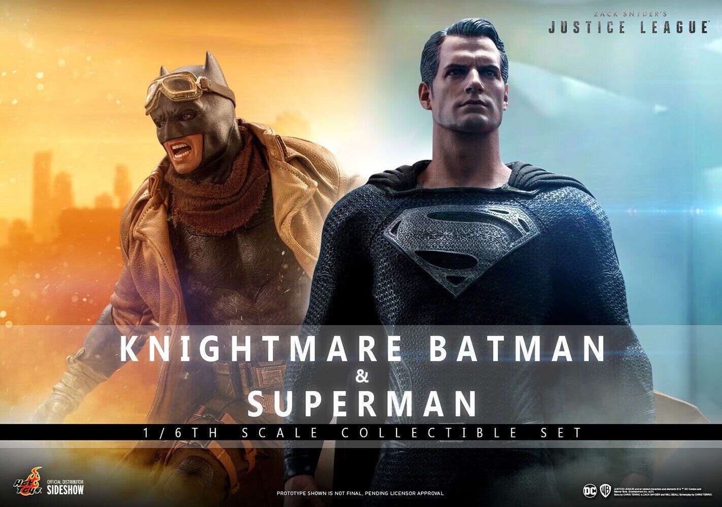 JUSTICE LEAGUE~KNIGHTMARE BATMAN & SUPERMAN~SIXTH SCALE FIGURE SET~HOT TOYS~NIB