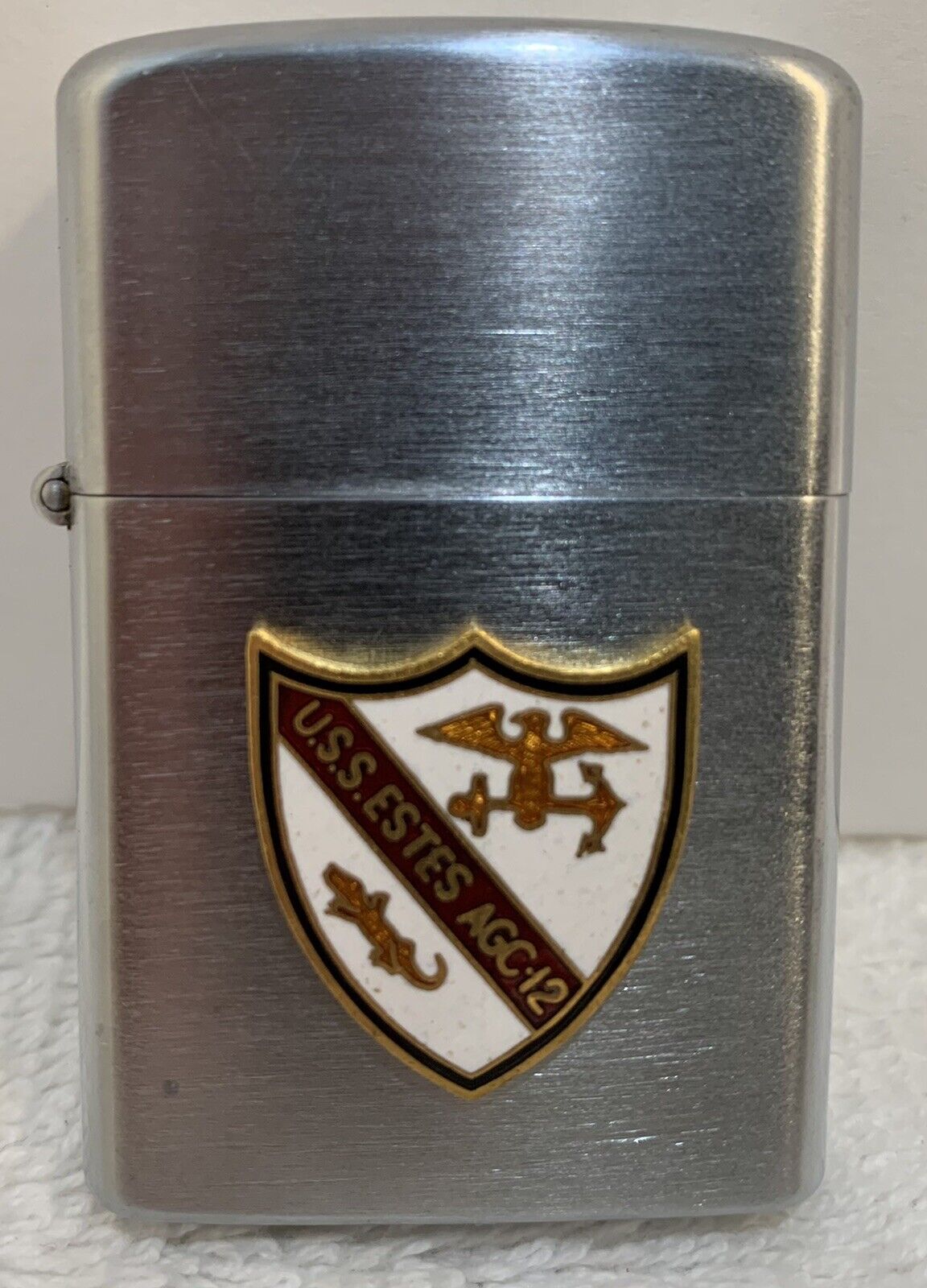 U.S.S ESTES AGC 12 Mint Condition Vintage Military Konwal Lighter & Original Box