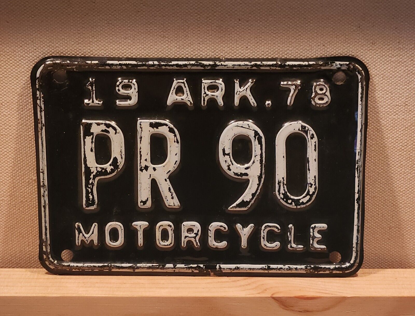 Vintage ARKANSAS 1978 Motorcycle License Plate 