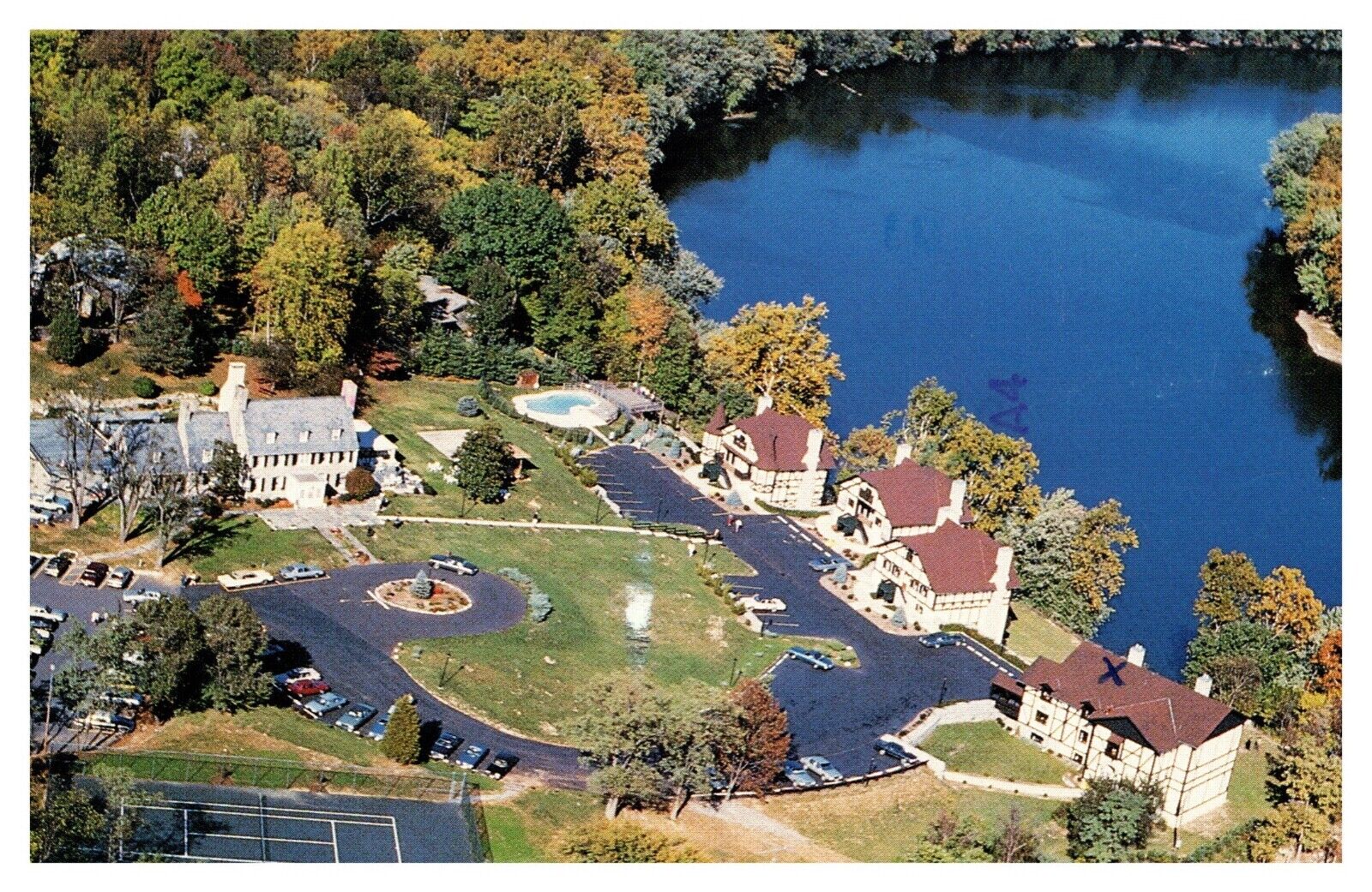 Shepherdstown WV Aerial View Bavarian Inn & Lodge Posted 1991 Chrome Postcard