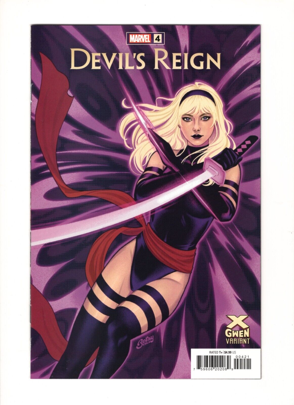 DEVIL'S REIGN #4 BETSY COLA X-GWEN VARIANT COVER NM UNREAD MARVEL 