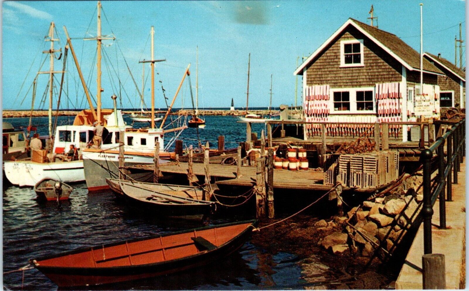 Picturesque Lobster Gear at Menemsha Harbor on Martha\'s Vineyard Island Postcard