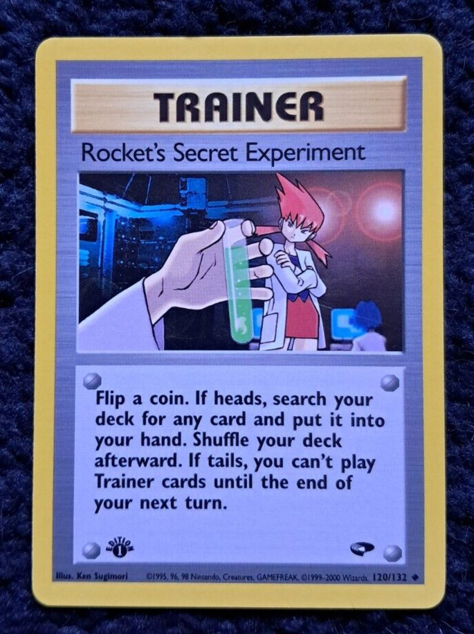 Pokemon Card Rocket\'s Secret Experiment 120/132 Gym Challenge 1st Edition 