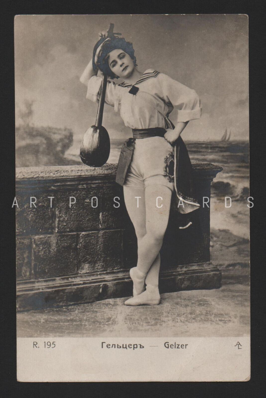 1900 Ekaterina Geltser Young Russian Ballet Dancer vintage real photo postcard