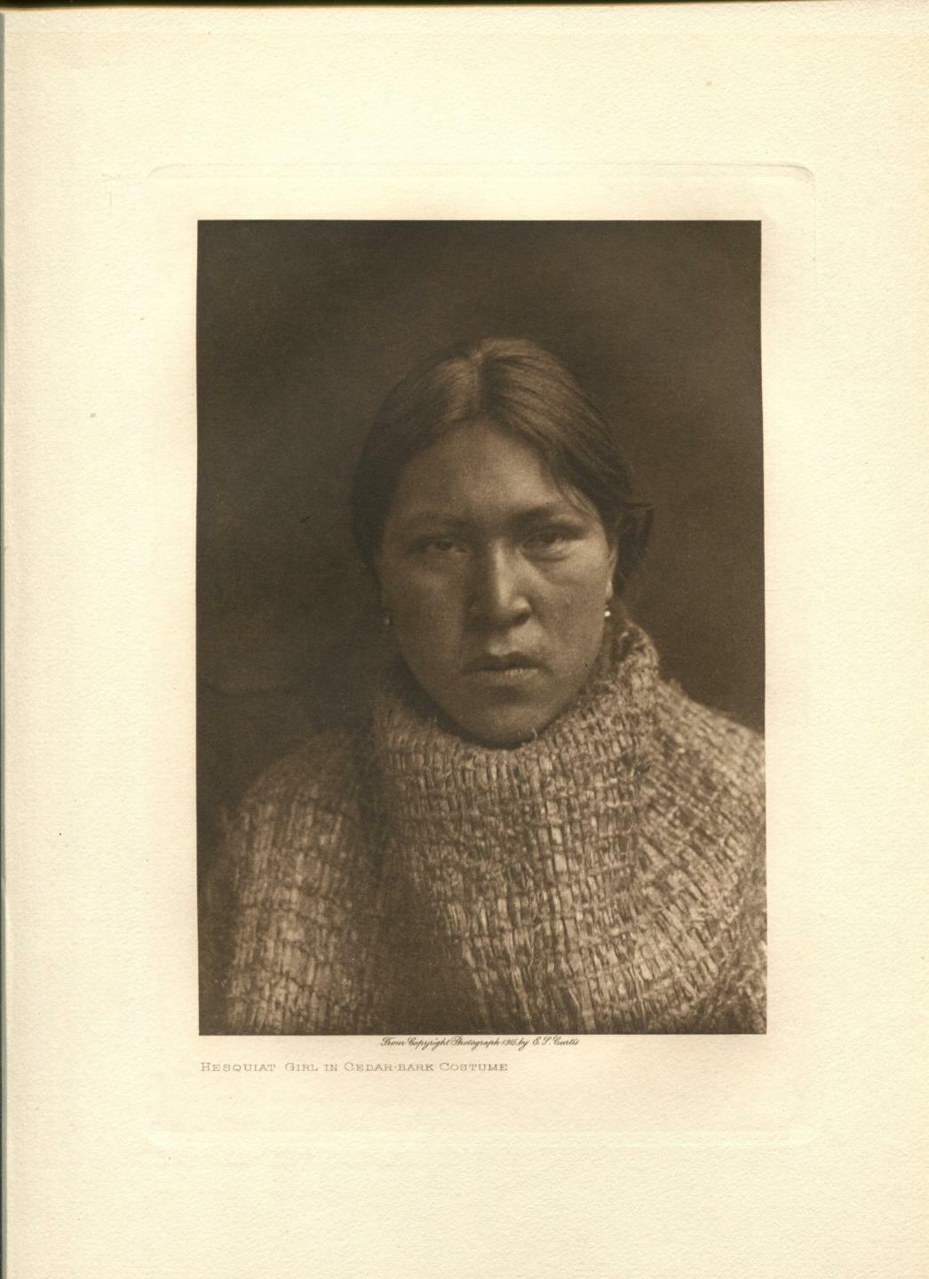 1915 Original Photogravure | Hesquiat Girl in Cedar Bark Regalia | Curtis