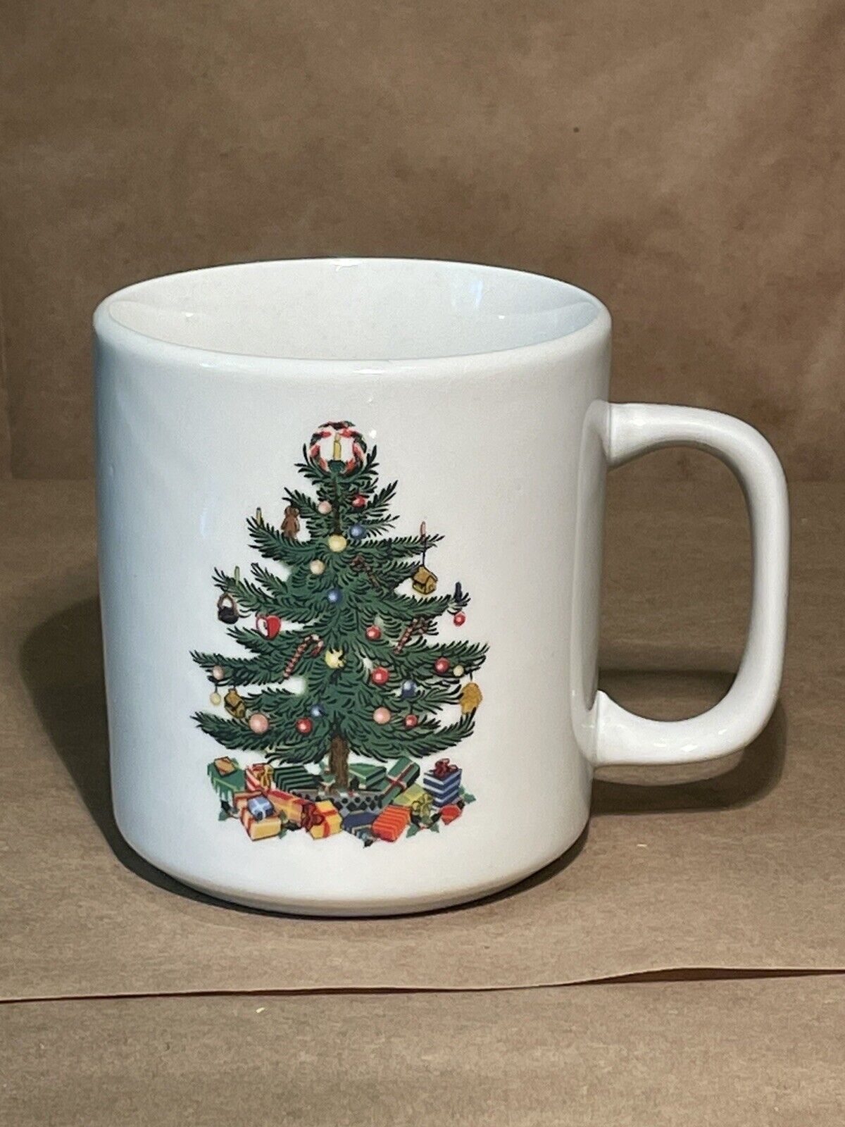 Vintage Badcock Furnishing Center Christmas Tree Mug Ceramic Coffee/Tea Cup