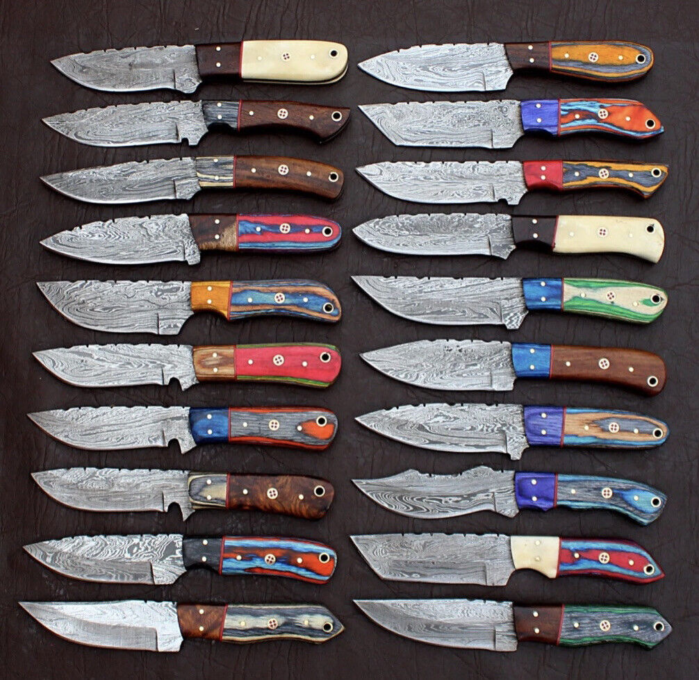 LOT of 100 EVEREST CUSTOM HANDMADE DAMASCUS STEEL HUNTING SKINNER KNIFE