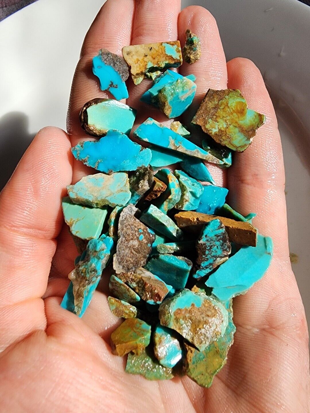 35.9 Grams Authentic Old Bell Turquoise Slabs 