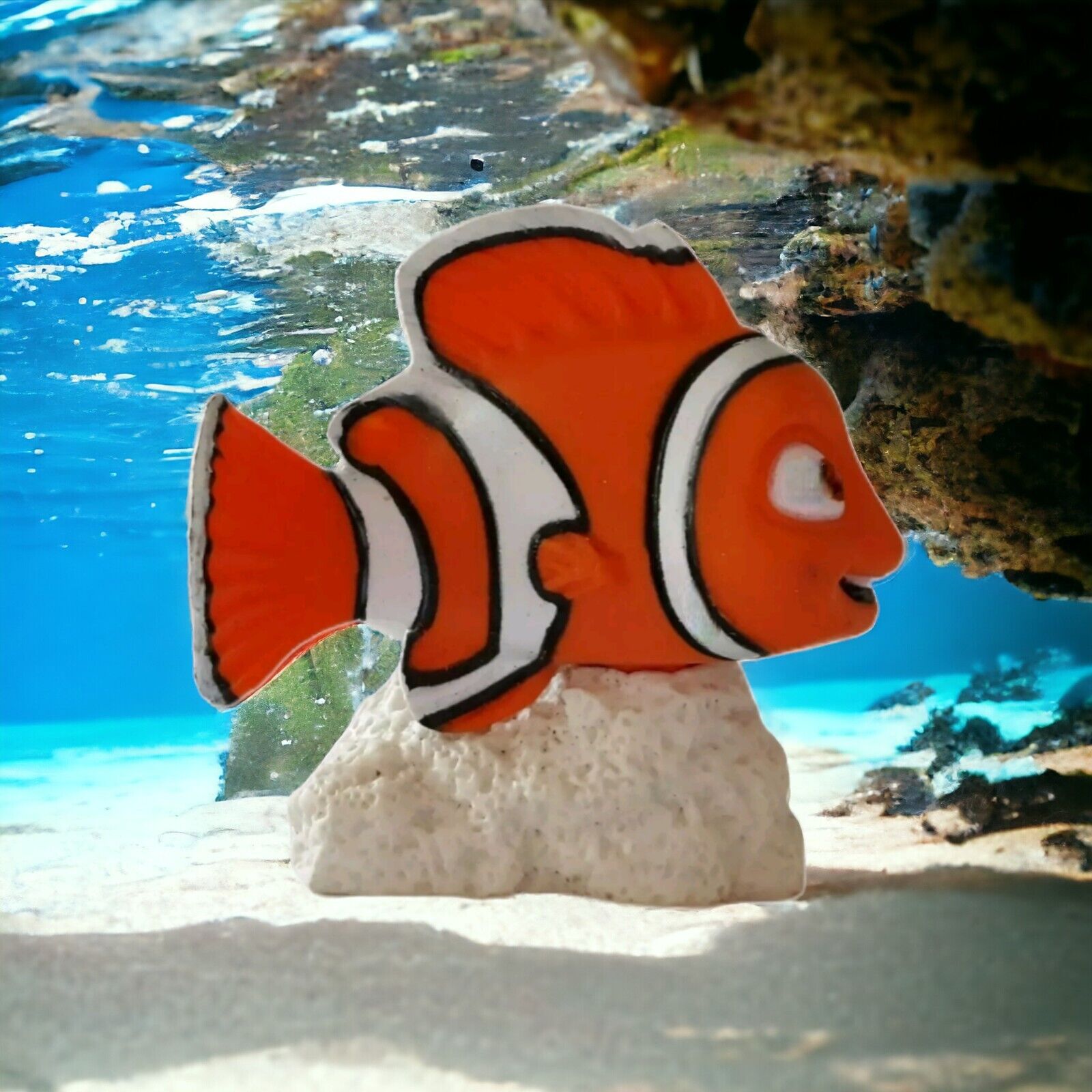 Finding Nemo Clown Fish Cake Topper Toy Figure Orange White Disney Pixar Vinyl