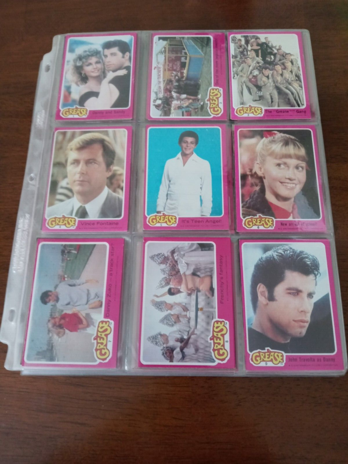 Grease Trading Cards - 1978 - 10 covered sheets - 4 different series