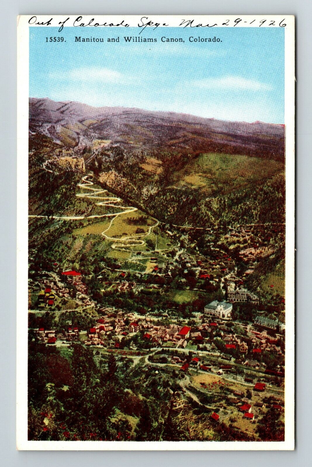Manitou CO-Colorado, Williams Canon, Scenic View Vintage Souvenir Postcard