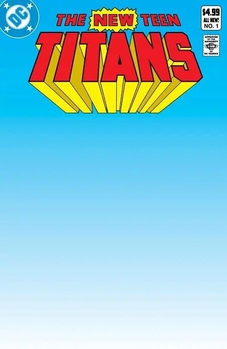 New Teen Titans #1 Facsimile Edition Blank Card Stock Variant Cover C