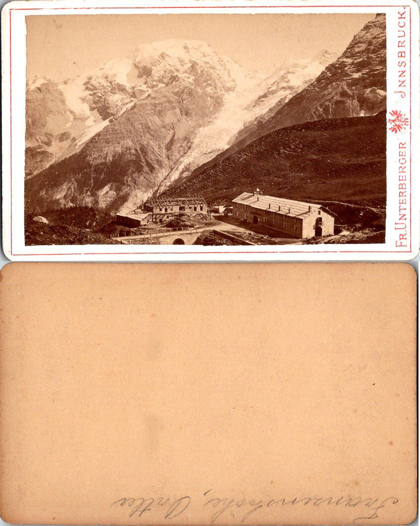Unterberger, Innsbruck, Tyrol, Franzenshöhe, glacier transformer vintage CDV album