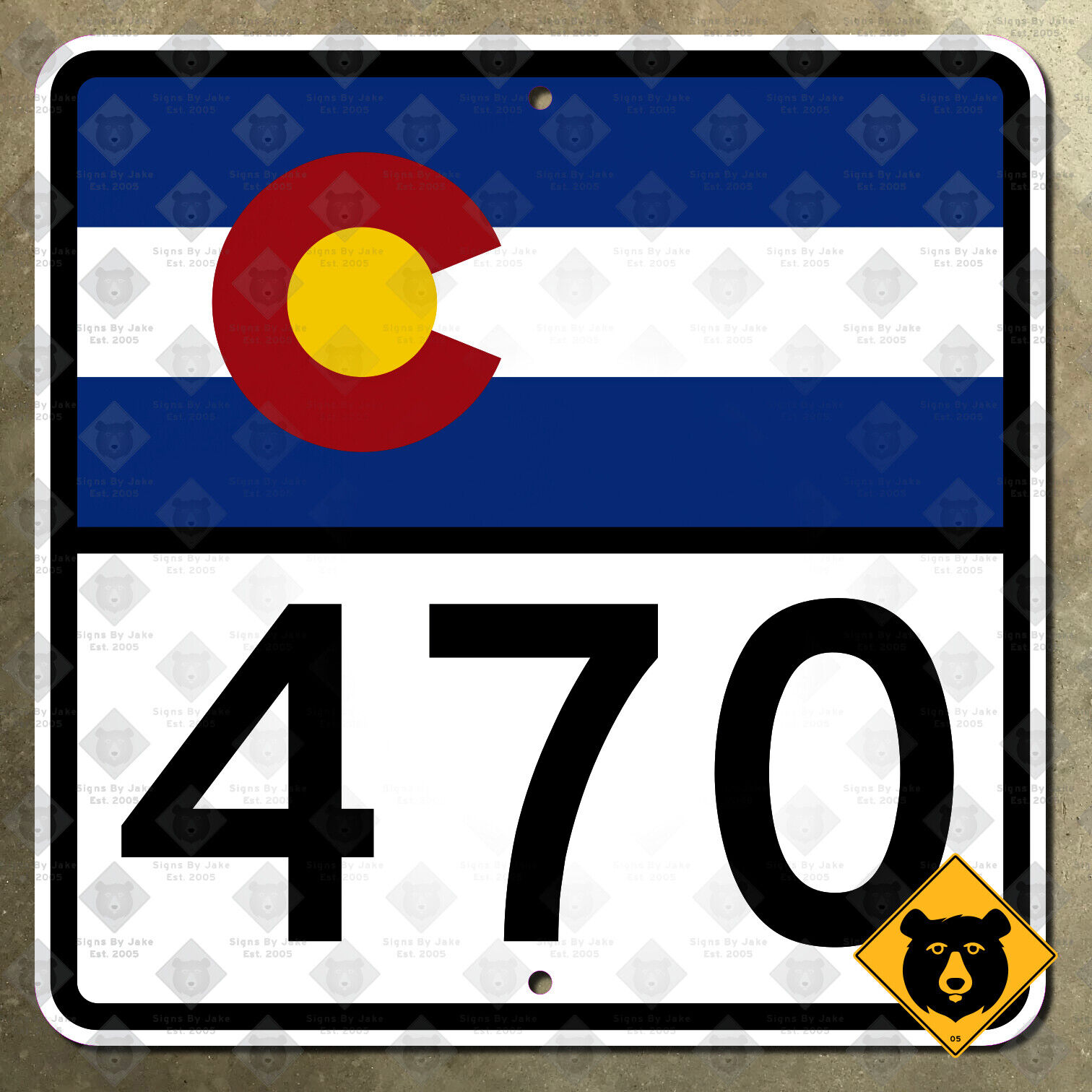 Colorado State Route 470 highway marker road sign 1934 Golden Littleton 12x12