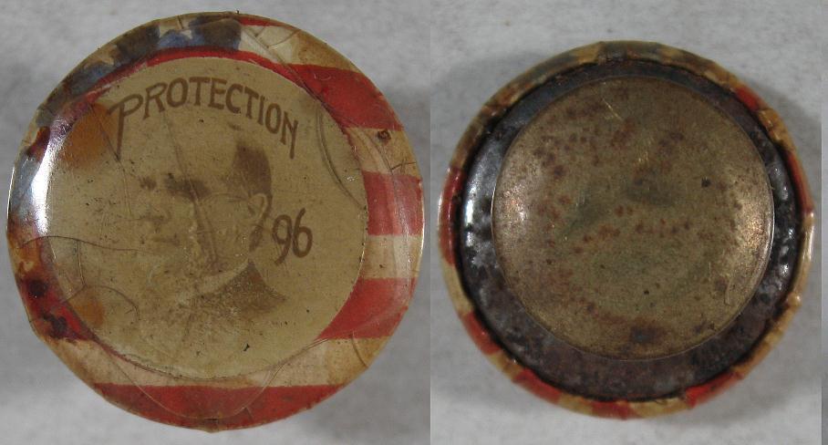 1896~Button Hole Pin Back~Mckinley Protection