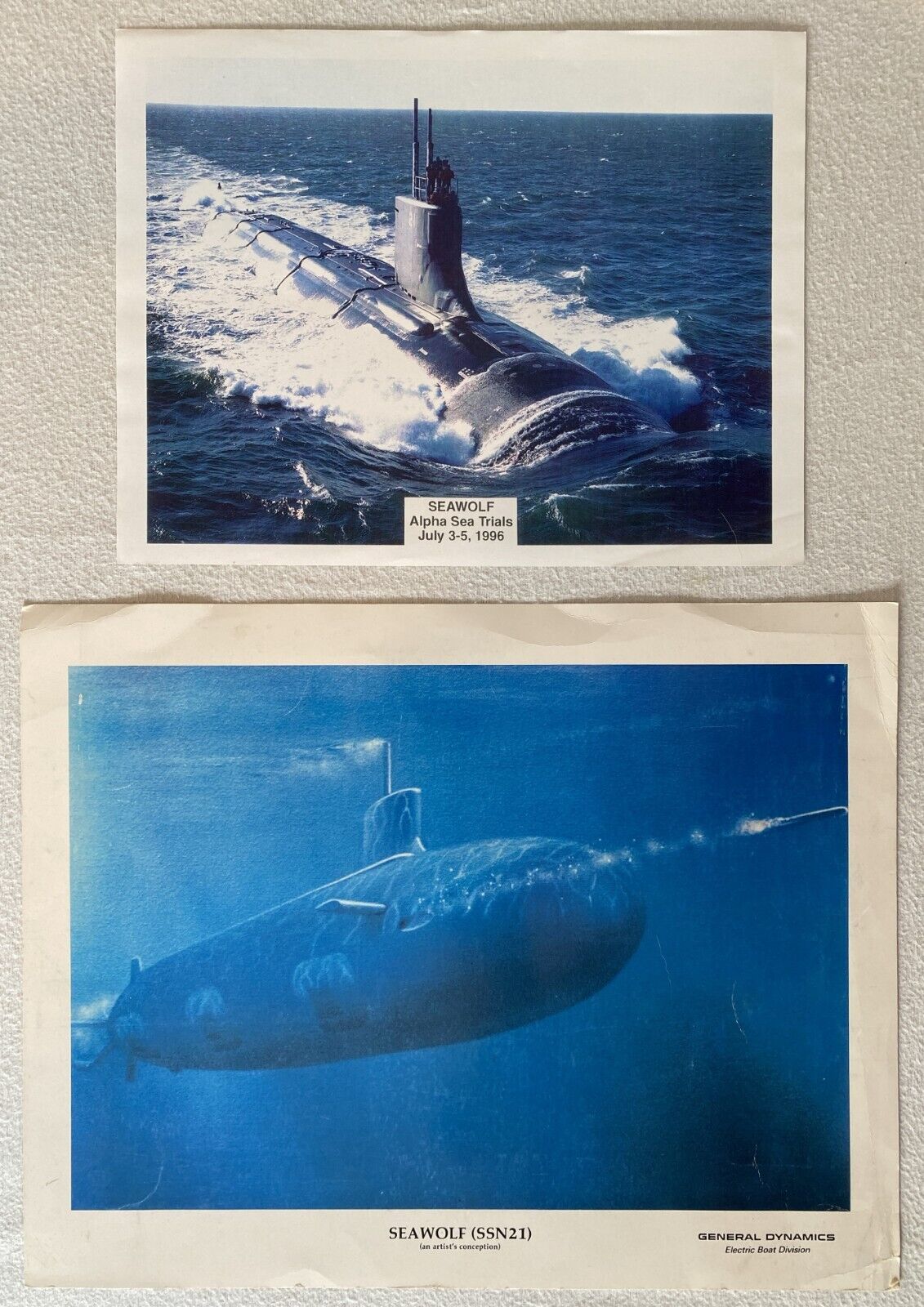 USS SEAWOLF (SSN 21) Posters, Alpha Sea Trial, Preconstruction Artist Conception