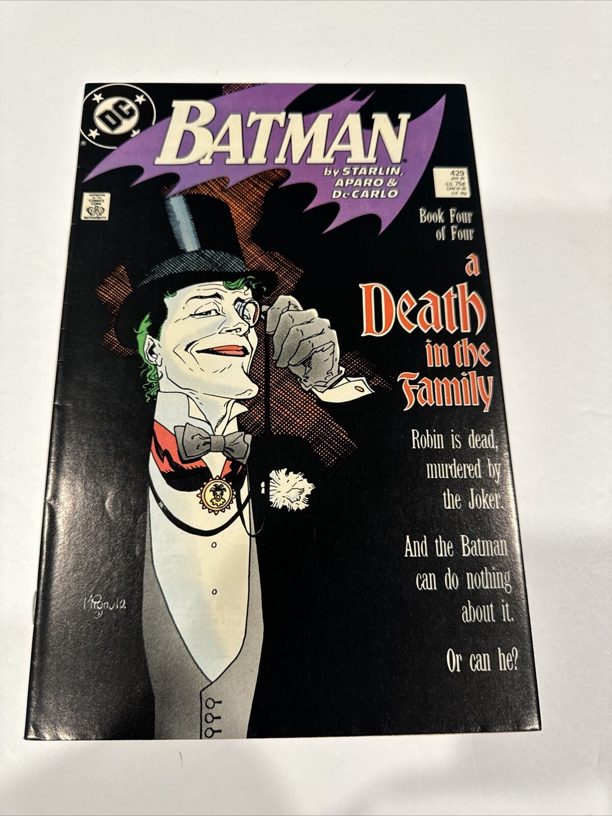 Batman #429 A Death In The Family Part 4 DC Comics 1989