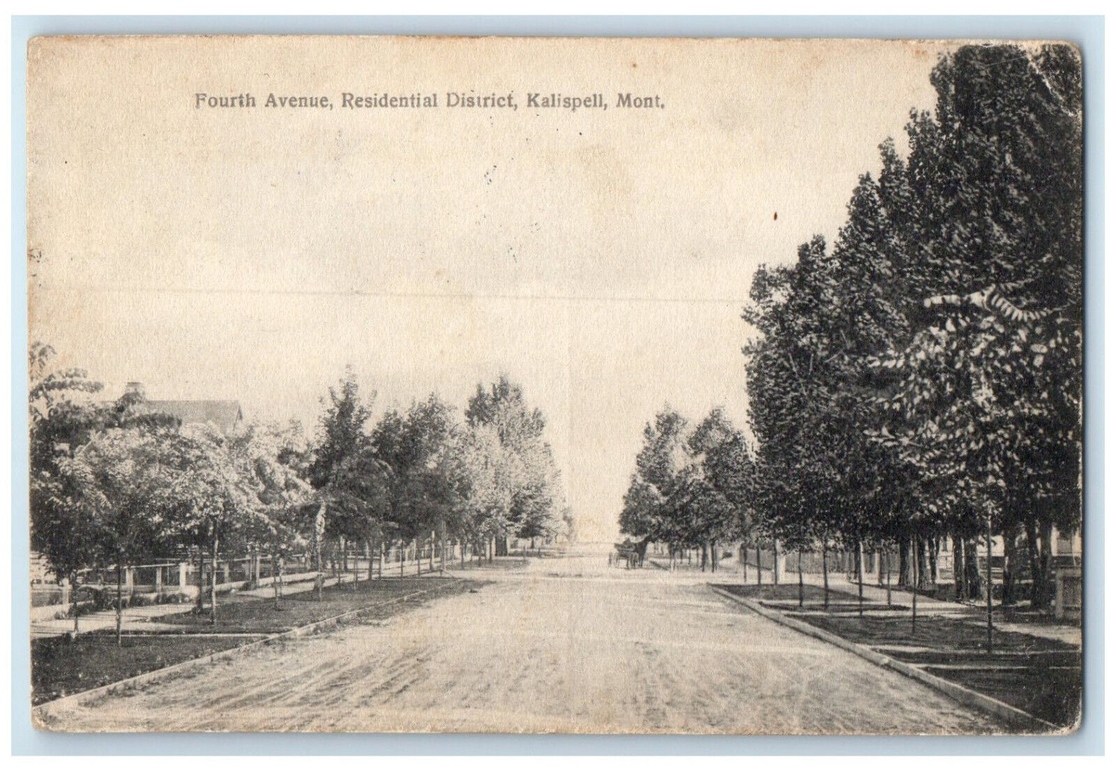 1908 Fourth Avenue Residential District Kalispell Montana MT Antique Postcard